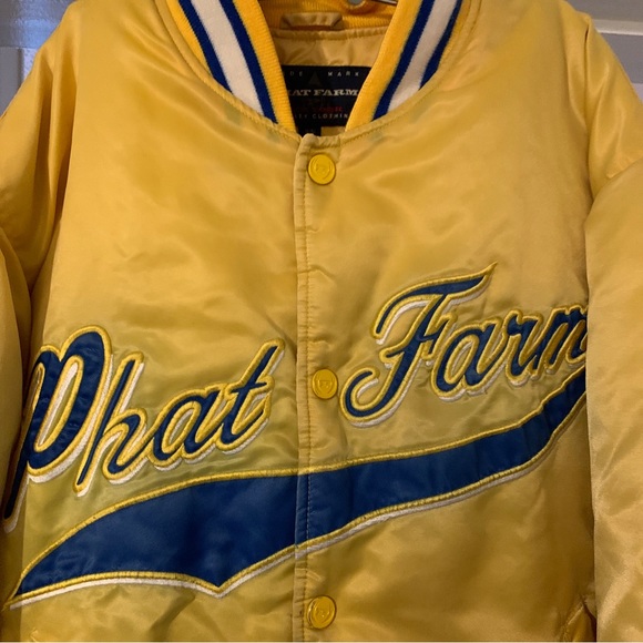PHAT Farm Varsity Jacket. Warriors colors. Gold and Blue. size small - Picture 6 of 15
